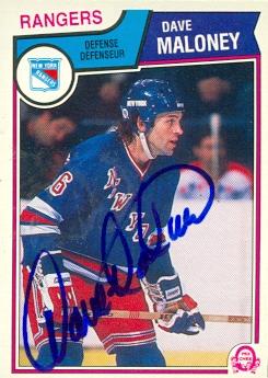 68587 Dave Maloney Autographed Hockey Card New York Rangers 1983 O-Pee-Chee No. 249 -  Autograph Warehouse