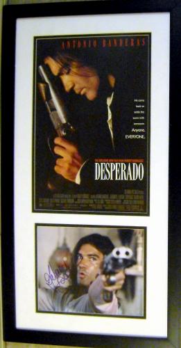 Picture of Autograph Warehouse 68916 Antonio Banderas Autographed 8 x 10 Photo Desperado Framed And Matted 14X30