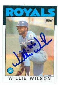 69024 Willie Wilson Autographed Baseball Card Kansas City Royals 1986 Topps No. 25 -  Autograph Warehouse