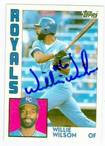69054 Willie Wilson Autographed Baseball Card Kansas City Royals 1984 Topps No. 525 -  Autograph Warehouse
