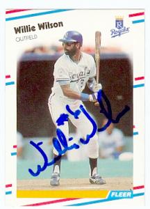69138 Willie Wilson Autographed Baseball Card Kansas City Royals 1988 Fleer No. 274 -  Autograph Warehouse