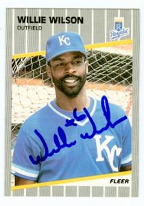 69177 Willie Wilson Autographed Baseball Card Kansas City Royals 1989 Fleer No. 298 -  Autograph Warehouse
