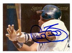 69181 Cecil Fielder Autographed Baseball Card Detroit Tigers 1992 Donruss Spirit Of The Game No. Sg10