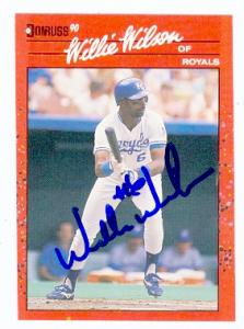 69187 Willie Wilson Autographed Baseball Card Kansas City Royals 1990 Donruss No. 440 -  Autograph Warehouse