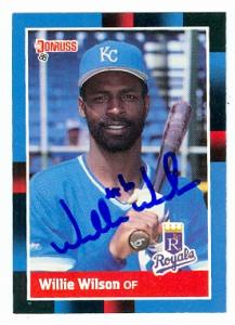 69202 Willie Wilson Autographed Baseball Card Kansas City Royals 1988 Donruss No. 255 -  Autograph Warehouse
