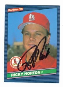69305 Ricky Horton Autographed Baseball Card St. Louis Cardinals 1986 Donruss No. 138