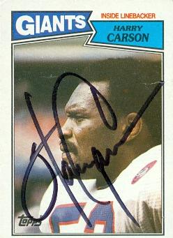 69434 Harry Carson Autographed Football Card New York Giants 1987 Topps No. 25 -  Autograph Warehouse