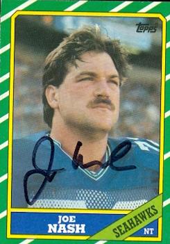 69476 Joe Nash Autographed Football Card Seattle Seahawks 1986 Topps No. 207