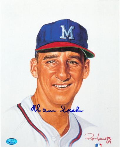 69532 Warren Spahn Autographed 8 x 10 Photo Milwaukee Braves Ron Lewis