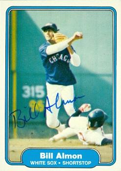 69632 Bill Almon Autographed Baseball Card Chicago White Sox 1982 Fleer No. 335