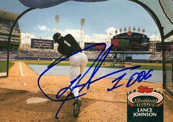 Lance Johnson Autographed Baseball Card Chicago White Sox 1992 TSC No. 444
