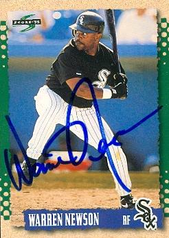 70236 Warren Newson Autographed Baseball Card Chicago White Sox 1995 Score No. 547