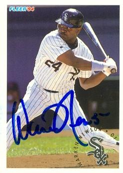 70242 Warren Newson Autographed Baseball Card Chicago White Sox 1994 Fleer No. 90