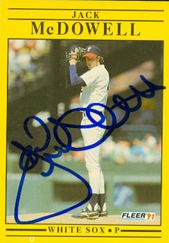 70269 Jack Mcdowell Autographed Baseball Card Chicago White Sox 1991 Fleer No. 129