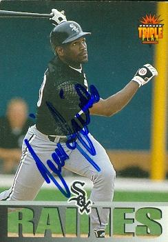 Picture of Autograph Warehouse 70350 Tim Raines Autographed Baseball Card Chicago White Sox 1994 Donruss Triple Play No. 268