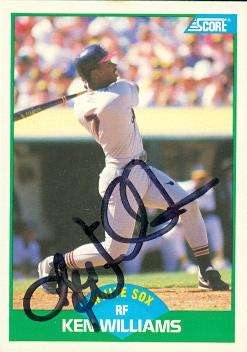 70357 Kenny Williams Autographed Baseball Card Chicago White Sox 1989 Score No. 67 -  Autograph Warehouse