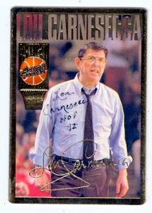 Lou Carnesecca Autographed Basketball Card St. Johns Head Coach 1994 Action Packed No. 3