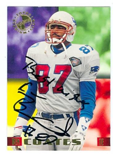 70536 Ben Coates Autographed Football Card New England Patriots 1995 Topps Stadium Club No. 7 Members Only -  Autograph Warehouse