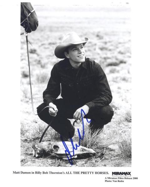 71055 Matt Damon Autographed 8 x 10 Photo All The Pretty Horses -  Autograph Warehouse