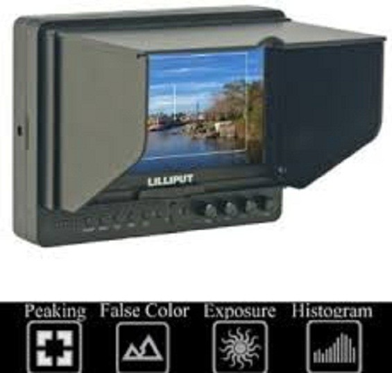 Picture of Lilliput 665OP001 7 In. Peaking Focus HDMI In and Out Monitor&#44; Hot Shoe Stand&#44; Cable 665-O-P