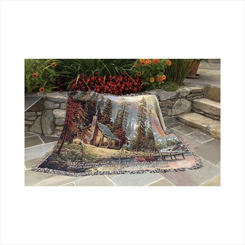 Peaceful Retreat Tapestry Throw - Multi-Color - 60 x 50 in. - Jacquard Woven