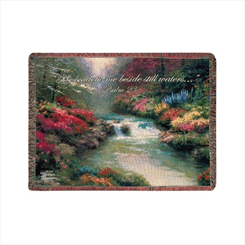 Picture of Manual Woodworkers and Weavers ATBSW Beside Still Waters- Thomas Kincade Tapestry Throw Blanket Fashionable Jacquard Woven 60 X 50 in.