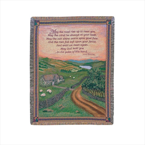 Picture of Manual Woodworkers and Weavers ATBOI Blessing Of Ireland Tapestry Throw Blanket Fashionable Jacquard Woven 50 X 60 in.