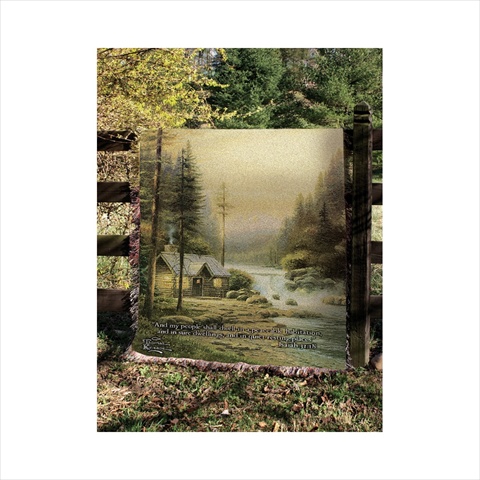 Manual Woodworkers and Weavers ATEFR Evening In Forest Tapestry Throw Blanket Fashionable Jacquard Woven 50 X 60 in.