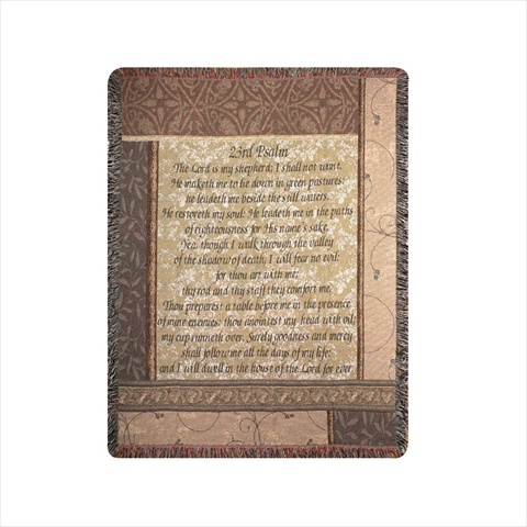 Picture of Manual Woodworkers and Weavers ATSHEP My Shepherd 23Rd Psalm Tapestry Throw Blanket Fashionable Jacquard Woven 50 X 60 in.