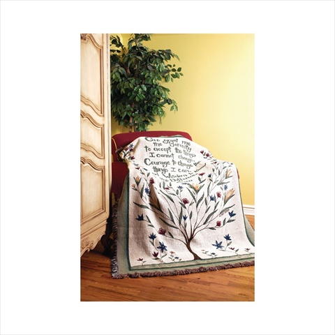 Picture of Manual Woodworkers and Weavers ATSSEP Serenity Prayer Tapestry Throw Blanket Fashionable Jacquard Woven 50 X 60 in.