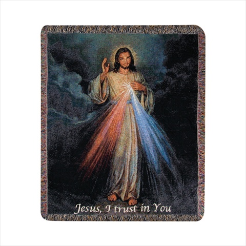 Picture of Manual Woodworkers and Weavers ATTDMW The Divine Mercy Tapestry Throw Blanket Fashionable Jacquard Woven 50 X 60 in.