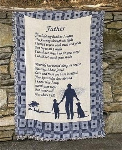 Manual Woodworkers and Weavers AFATHE Father You Held 2 Layer Throw Blanket Fashionable Jacquard Woven 46 X 60 in.