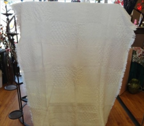Manual Woodworkers and Weavers  Textured Blocks 2 Layer Throw Blanket Fashionable Jacquard Woven 46 X 60 in.