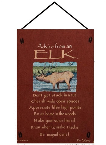 Picture of Manual Woodworkers and Weavers HWAELK Advice From A Elk Tapestry Wall Hanging Vertical 16 X 26 in.