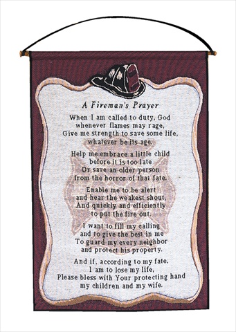 Picture of Manual Woodworkers and Weavers HWAFP A Firemans Prayer Tapestry Wall Hanging Vertical 17 X 25 in.