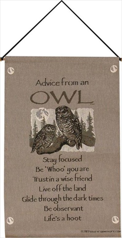 Picture of Manual Woodworkers and Weavers HWANOWL Advice From A Owl Tapestry Wall Hanging Vertical 17 X 26 in.