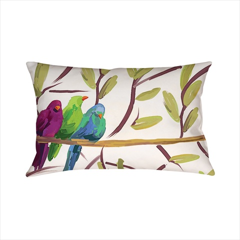 Flocked Together Birds Climaweave Pillow Digitally Printed 18 X 13 in.