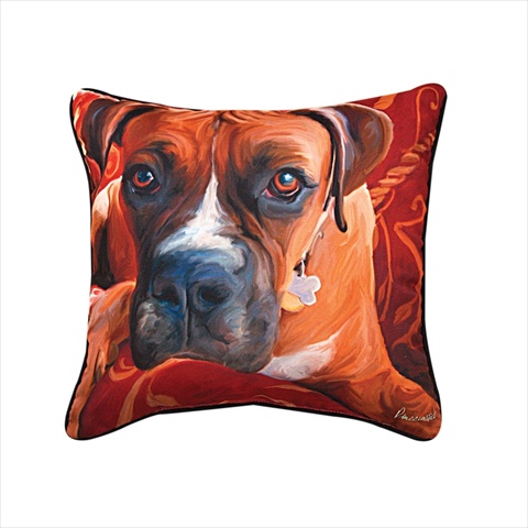 Paws And Whiskers Harry Boxer Printed Pillow 18 X 18 in.
