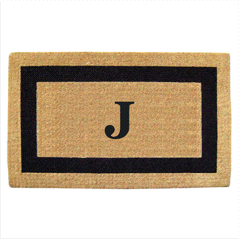 Picture of Nedia Home 02020K Single Picture - Black Frame 22 x 36 In. Heavy Duty Coir Doormat - Monogrammed K
