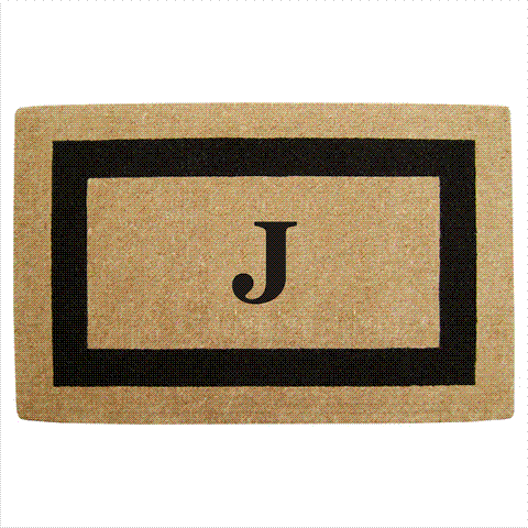 Picture of Nedia Home 02080J Single Picture - Black Frame 30 x 48 In. Heavy Duty Coir Doormat - Monogrammed J
