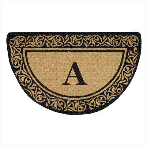 Picture of Nedia Home 02240A Heavy Duty Coir Doormat 22 x 36 In. Bella - Half Round - Monogrammed A
