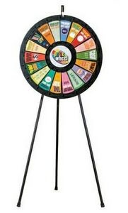 Picture of Games People Play 63009 18 Slot Black Floor Stand Prize Wheel Game 31 in. Diameter
