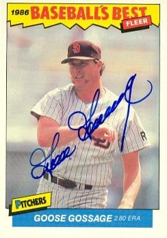 71464 Goose Gossage Autographed Baseball Card San Diego Padres 1986 Fleer No . 12 -  Autograph Warehouse