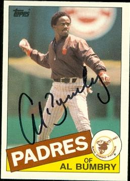 71614 Al Bumbry Autographed Baseball Card San Diego Padres 1985 Topps Traded No . 12T -  Autograph Warehouse