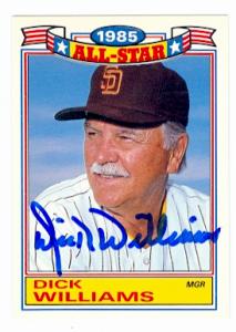 71634 Dick Williams Autographed Baseball Card San Diego Padres 1985 Topps All Star No . 12 -  Autograph Warehouse