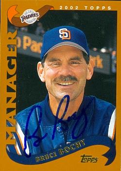 71635 Bruce Bochy Autographed Baseball Card San Diego Padres 2002 Topps No . 277 -  Autograph Warehouse