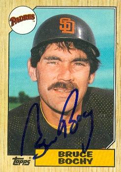 71662 Bruce Bochy Autographed Baseball Card San Diego Padres 1987 Topps No . 428 -  Autograph Warehouse