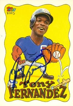 Picture of Autograph Warehouse 71677 Tony Fernandez Autographed Baseball Card San Diego Padres 1992 Topps Kids No . 57