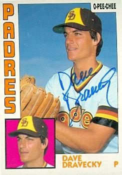 71769 Dave Dravecky Autographed Baseball Card San Diego Padres 1984 O-Pee-Chee No . 290 -  Autograph Warehouse
