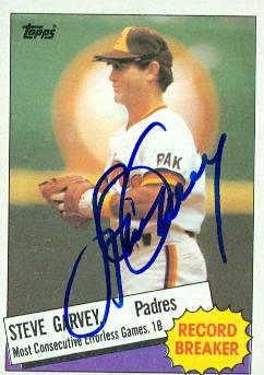 71846 Steve Garvey Autographed Baseball Card San Diego Padres 1985 Topps Record Breaker No . 2 -  Autograph Warehouse